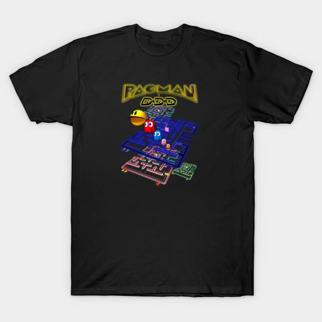 PacMan 3 DDD T-Shirt by CinemaStashRehash